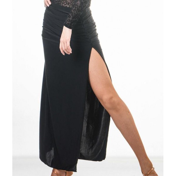 black high waisted dance skirt