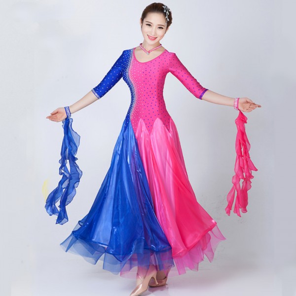 pink and royal blue dress