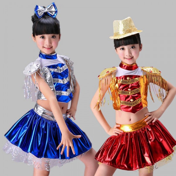 red and gold dance costume