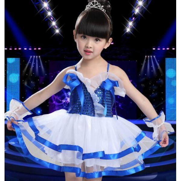 Children Party Show Stage Princess Costume Girls Modern Jazz Dancing Dress Up