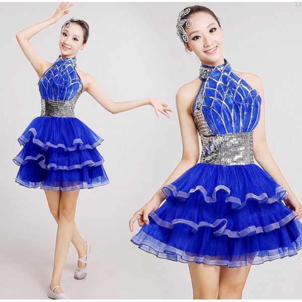 blue and silver outfits