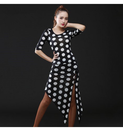 black and white polka dot dress outfit