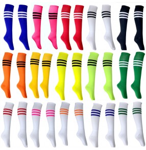 adult Football sports soccer Striped socks for women and men Cheerleading gogo dancers hiphop stage performance mid length socks sports striped knee length socks for girl