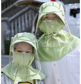Adult protective sun hat Children's anti-fog mask face mask hat  removable protective cap with Visor protective cap