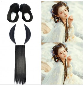 Ancient chinese dynasty drama for women girls fairy hanfu photos studio dancing stage performance cosplay hair wig hair accessories 