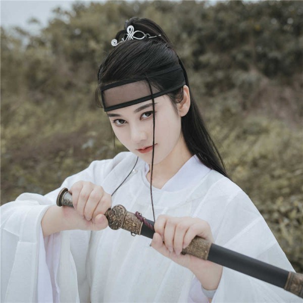 ancient Chinese swordsman warrior High Ponytail Wig for Men Hanfu Film  Television drama cosplay Straight hair extension clip-grab male female  knight COS