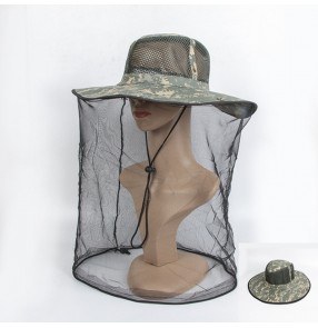anti-bee Hiking veil outdoor fisherman hat breathable night fishing cover face beekeeping hat with face mask for unisex
