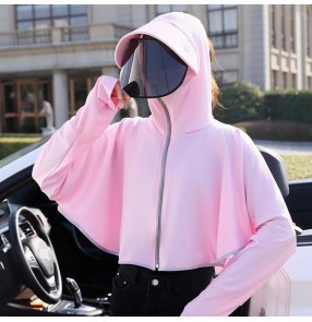 Anti-droplet virus outdoor hat for women with face shield full face mouth cover mask riding sunscreen tops 