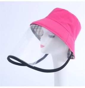 Anti-saliva fisherman hat with face shield for kids adult full face protect mask dust proof sunscreen bucket cap