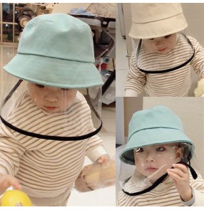 Anti-spitting direct splash fisherman's cap for kids baby sunscreen outdoor protective hat for boys and girls 