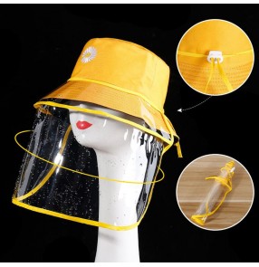 Anti-spitting spray saliva fisherman hats with clear face shield dust proof sunscreen cap for women