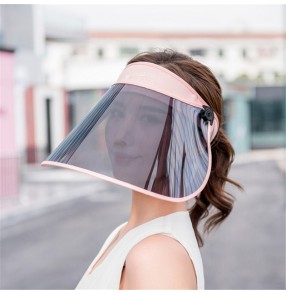 Anti-spray breathable riding cap with face shield for women antivirus anti UV visor cap