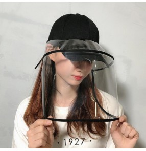 Anti-spray saliva baseball hats with face shield for women dust splash virus proof suncap peaked cap