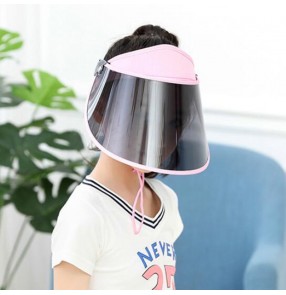 Anti-spray saliva face shield visor cap for kids boys girls outdoor sunscreen anti UV dust proof summer protective visor hat for children