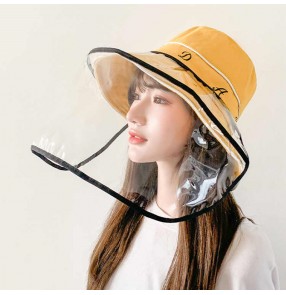 Anti-spray saliva fisherman's cap with clear face shield anti-uv sun protection protective hat  for women
