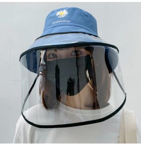 Anti- spray saliva fisherman's cap with pvc clear face shield for women dustproof outdoor sun hat