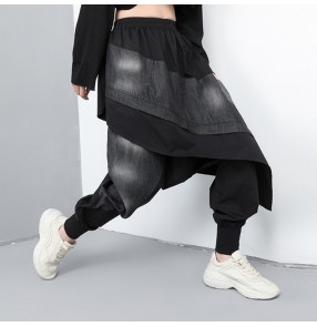 Baggy harem pants for women hiphop street dance wide leg baggy pants for female 