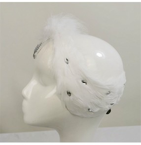 ballet dance white Swan lake competition feather headdress for kids and women ballet dance hair accessories