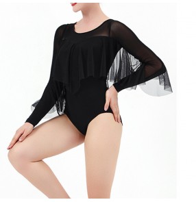 Ballroom dancing top Women one-piece gym suit Latin dance jumpsuits tango waltz dance clothes female ballroom dance practice clothes