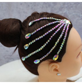 Ballroom latin competition Standard Dance Hair Accessories bling headdress Latin Dance Octopus Headband with Diamonds Children adult forehead accessories