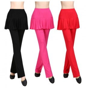 Ballroom latin training dance pants for women Culottes dancing hakama latin dance trousers horn modal practice dance skirts pants