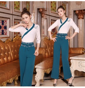 Beauty salon professional uniforms Chinese foot therapy health club technician uniforms foot bath shop suit for female