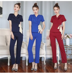 Beauty salon technician work clothes for women long trousers suit foot reflexology foot bath work uniforms for women