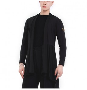 Black Ballroom dance tops Latin dance top Cloak cardigan for men and women practice clothes modern dance training clothes