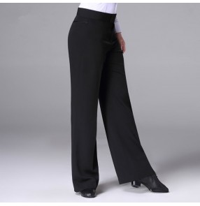 Black latin ballroom dance pants for male men's competition jive chacha samba salsa dance long trousers pants