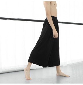 Black loose taichi sports yoga modern dance thin cotton pants exercise clothes for male men's physical training clothes yoga dance loose trousers