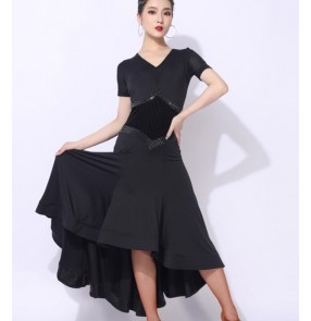 Black Wine colored Ballroom dance dresses for women adult female ballroom practice clothes professional competition performance clothes