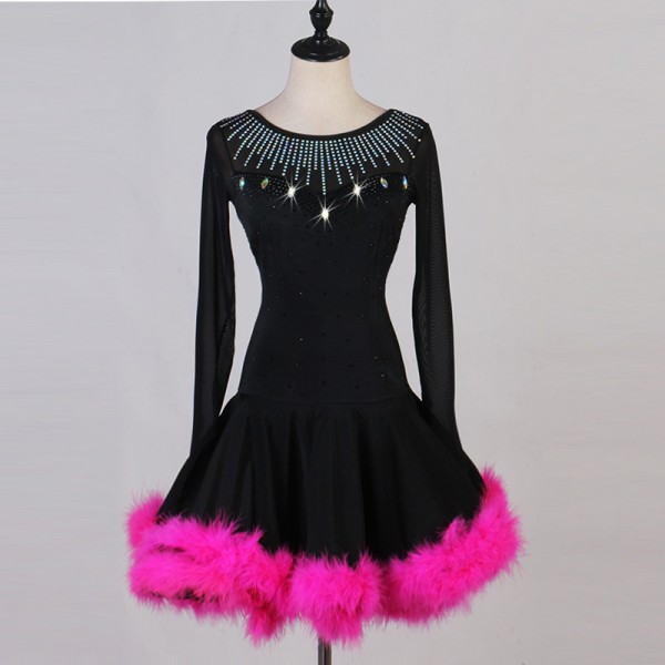 hot pink feather dress