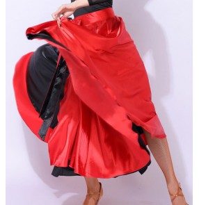 Black with red Latin dance practice skirt female adult paso double dance flamenco dance skirt Bullfighting dance skirt professional performance dance costume