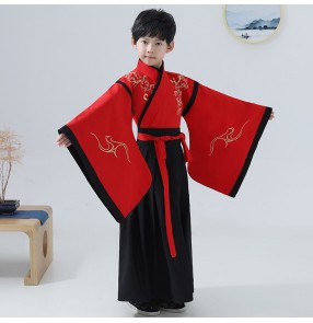 Boy chinese hanfu kids children chinese ancient emperor drama cosplay confucius school performance dresses