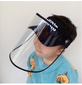 Boy face shield visor cap anti-spray saliva direct splash dust virus proof sunscreen summer protective hat for kids 