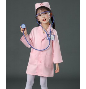 Boy girls children nurse doctor occupation film drama performance costume Toddler baby professional role playing white lab coat for boy and girls