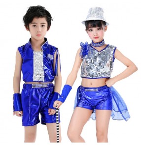 Boy girls hiphop modern jazz dance costumes street jazz singers chorus school competition drummer performance dress