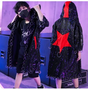 Boy jazz dance hiphop dance cloak kids children singers stage performance gogo dancers model show performance coats 