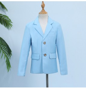 Boy jazz modern dance host blazer flower boys kids wedding party piano singer performance blazer coats