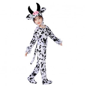 Boy kids Cow Cosplay Costumes children Funny drama cosplay Cow Jumpsuit for Carnival Party Using Cute Cow Pajamas Fancy Dress rompers