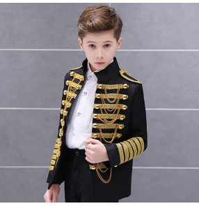 Boy kids European palace England style jazz singers performance blazers March military prince drama cosplay coats 
