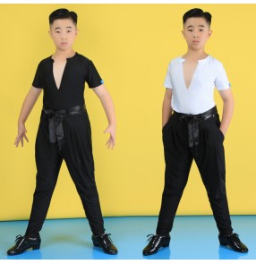 Boy kids latin dance shirts and pants ballroom stage performance modern dance ballroom dance costumes for kids Pantalon chemise de danse latine garçon