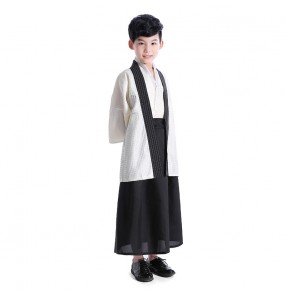 Boy kids traditional japanese kimono dress drama cosplay yakata dress for children stage photos shooting costumes 