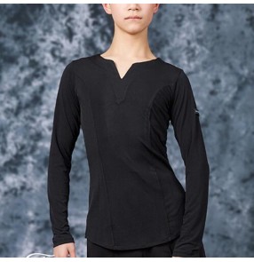 Boy latin ballroom dance tops t shirts kids children salsa rumba chacha dance tops 