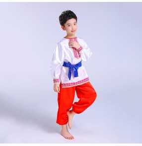 Boy russian folk dance costumes kids children party show European palace drama cosplay costumes dancewear outfits 