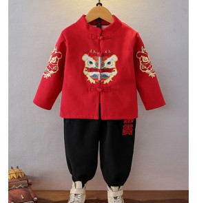 Boy's Chinese dragon Tang suit Chinese style baby one-year-old birthday party Tang suit for kids Hanfu New Year's Festive Clothes