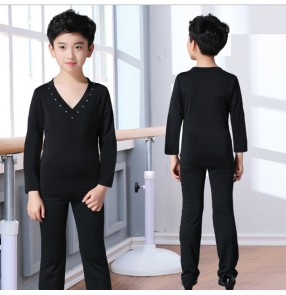 Boy's kids  latin dance shirts and pants latin dance costumes competition stage performance ballroom salsa chacha dance tops and pants