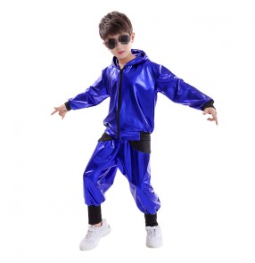 Boy street hiphop street dance cotumes glitter gold silver red blue gogo dancers school competition modern dance stage performance costumes