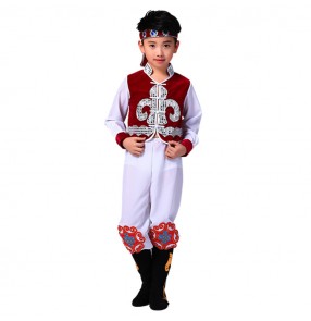 Boys Chinese national Mongolian dance costumes children kids photos stage performance drama cosplay clothes robes