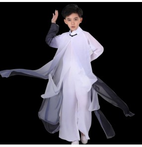 Boys Chinese wushu martial art performance costumes children's chinese classical performance clothes sword dance Tai Chi dance clothes teenager fan dance clothes